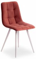 Стул CHILLY (mod. 7095) / 1 шт. в упаковке ткань/металл, 45x53х88 см, высота до сиденья 50 см, коралловый barkhat 15 /белый