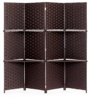 Ширма с полками Secret De Maison NICE (mod. TT-RD007) сосна+бумажный жгут, 200*180, Орех (Walnut). Фото №1