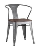 Стул TOLIX ARM WOOD с подлокотниками серебристый. Фото №1