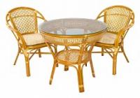 Комплект обеденный (стол Java, 11/23-A Б и 2 кресла Ellena, 11/21-B Б) цвет каркаса Браун (темно-коричневый), цвет столешницы