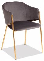 Стул  KRONOS (mod. 8158) металл/вельвет, серый/золотые ножки, G062-40 (поставляется по 2 шт)