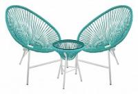 Комплект кофейный ACAPULCO (стол, арт. AC002 и 2 кресла, арт. AC001), белый