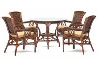 Комплект обеденный Андреа (Andrea) натуральный ротанг (Pecan washed)
