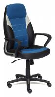 Компьютерное кресло INTER кож/зам/ткань, черный/синий/серый , 36-6/С24/14. Фото №1