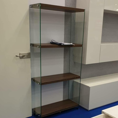 Стеллаж F-049-165H прозрачный/коричневый. Фото №4