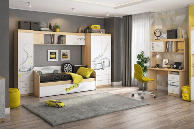 Форсаж Шкаф комбинированный (с ящ. 1-створчатый) дуб сонома/белый. Фото №2