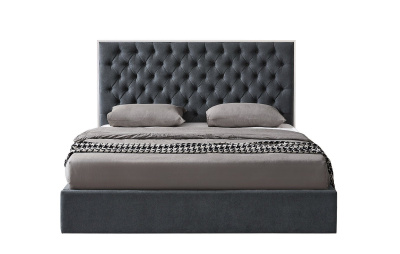 Кровать LBD1704 серая с ящиком для белья. Фото