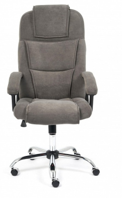 Кресло BERGAMO (хром) флок , серый, 29. Фото