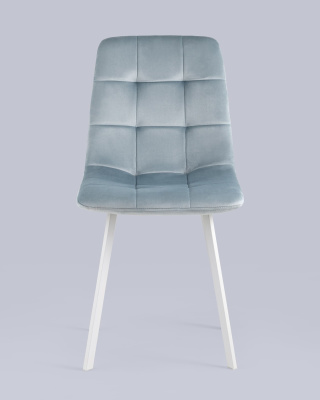 Стул Chilly велюр серо-голубой ножки белые фото Стул Chilly велюр серо-голубой ножки белые. Фото №5