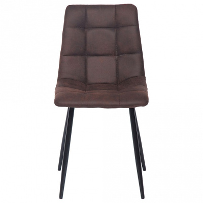 Стул  CHILLY (mod. 7094) металл,ткань наппа, 46 х 54 х 89 х 50 см, темно-коричневый/черный (Поставляется только по 4 шт). Фото