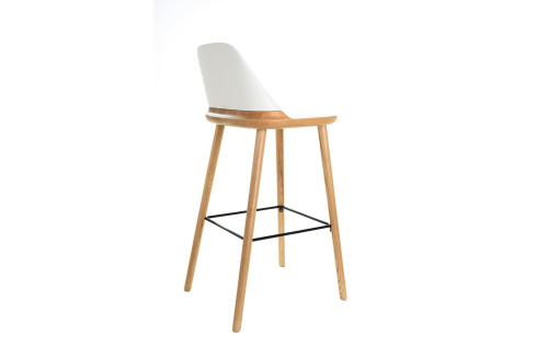 Барный стул BS-S123A белый/бук. Фото №5