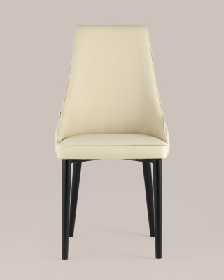 Стул Луис экокожа кремовый черные ножки. Фото