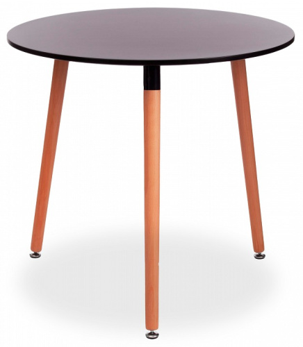 Стол MARS (mod. T1004) МДФ/дерево, 80 х 80 х 75 см , Black (черный)/ Natural (натуральный). Фото №1