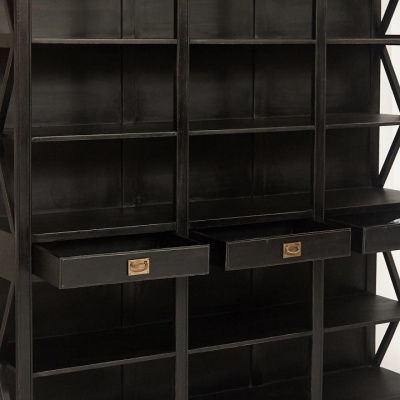 Библиотека Secret de Maison BLACK LABEL (mod. WA-0016) дерево акация, манго, мдф, 234*50*190см, черный. Фото