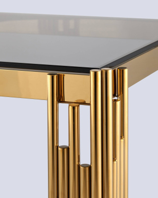 Журнальный столик 55*55 ГЭТСБИ золото стекло smoke фото Журнальный столик 55*55 ГЭТСБИ золото стекло smoke. Фото №5