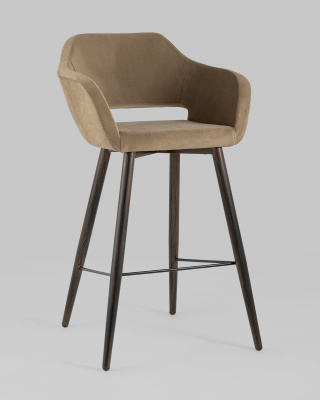 Стул барный Саймон велюр капучино. Фото