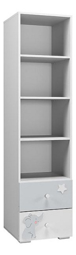 (Сильва) НМ 041.03 Стеллаж Лилу Слоники / белый / серый. Фото №1