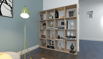 Стеллаж Polini Home Smart, древесина коричневая светлая дуб. Фото