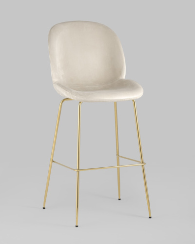 Стул барный Beetle со спинкой бежевый. Фото №3