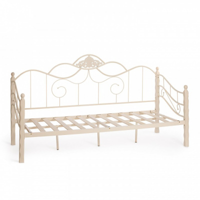 Кровать CANZONA Wood slat base дерево гевея/металл, 90*200 см (Day bed), Белый (butter white). Фото №2