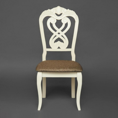 Стул -Андромеда/ Andromeda Цвет: каркас - Ivory white, обивка - коричневый S 168-7 (поставляется только по 2 шт). Фото