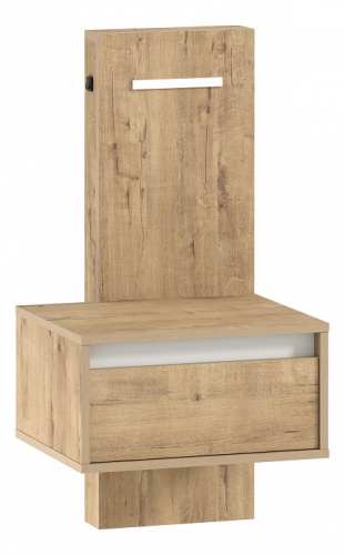 Тумба прикроватная Virginia НМ 011.37, Белый Скандинавский/Дуб Бунратти. Фото №1