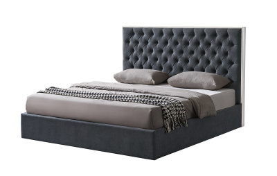 Кровать LBD1704 серая с ящиком для белья. Фото