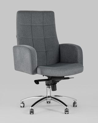 Кресло руководителя Лансет микровелюр темно-серый. Фото №3