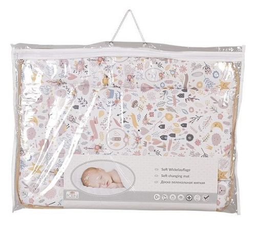 Матрас пеленальный Polini kids Единорог Hello baby, бежевый. Фото №5