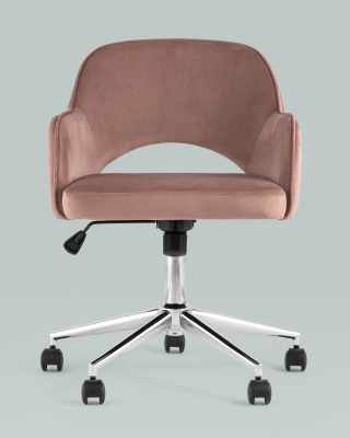 Кресло компьютерное Кларк велюр розовый. Фото №5