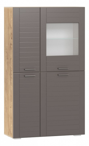 Шкаф комбинированный  Livorno  НМ 011.48-01, Софт Графит, Дуб Бунратти. Фото №1
