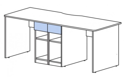 Стол на два рабочих места с тумбами Силуэт. Фото №1
