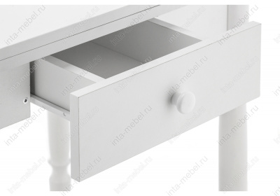 Стол деревянный Брентон с ящиком белый глянец. Фото