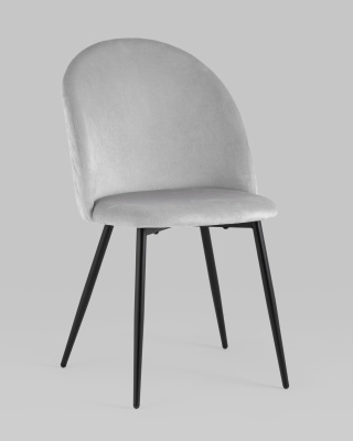 Стул Lilly велюр серебристый. Фото