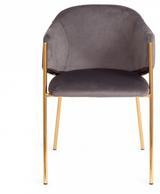 Стул  KRONOS (mod. 8158) металл/вельвет, серый/золотые ножки, G062-40 (поставляется по 2 шт). Фото
