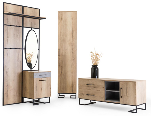 Полка для прихожей Loft Дуб Табак. Фото №4