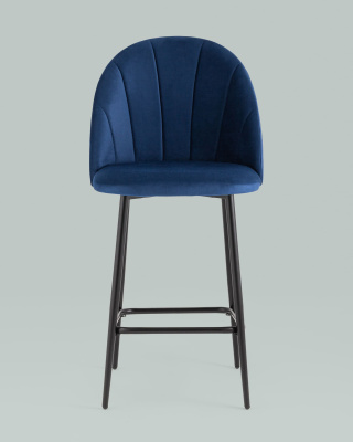 Стул полубарный Логан велюр синий. Фото