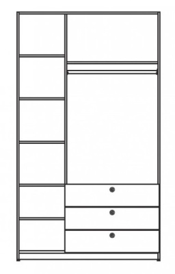 Шкаф трехдверный с тремя выдвижными ящиками Силуэт. Фото №3