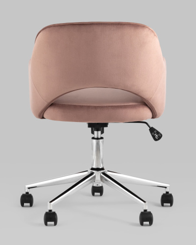Кресло компьютерное Кларк велюр розовый. Фото №6