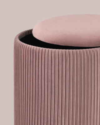 Пуф Шарлотта с ящиком велюр розовый фото Пуф Шарлотта с ящиком велюр розовый. Фото №5